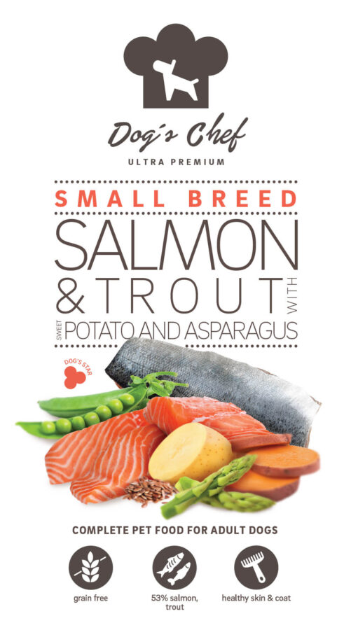 Dog’s Chef SALMON & TROUT WITH SWEET POTATO AND ASPARAGUS Small Breed