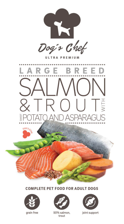 Dog’s Chef SALMON & TROUT WITH SWEET POTATO AND ASPARAGUS Large Breed