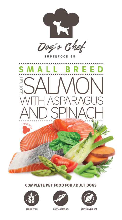 Dog’s Chef  SCOTTISH SALMON WITH ASPARAGUS & SPINACH Small Breed